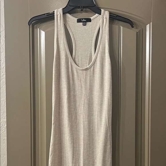 Lulu's Beige Ribbed maxi - Picture 1 of 4